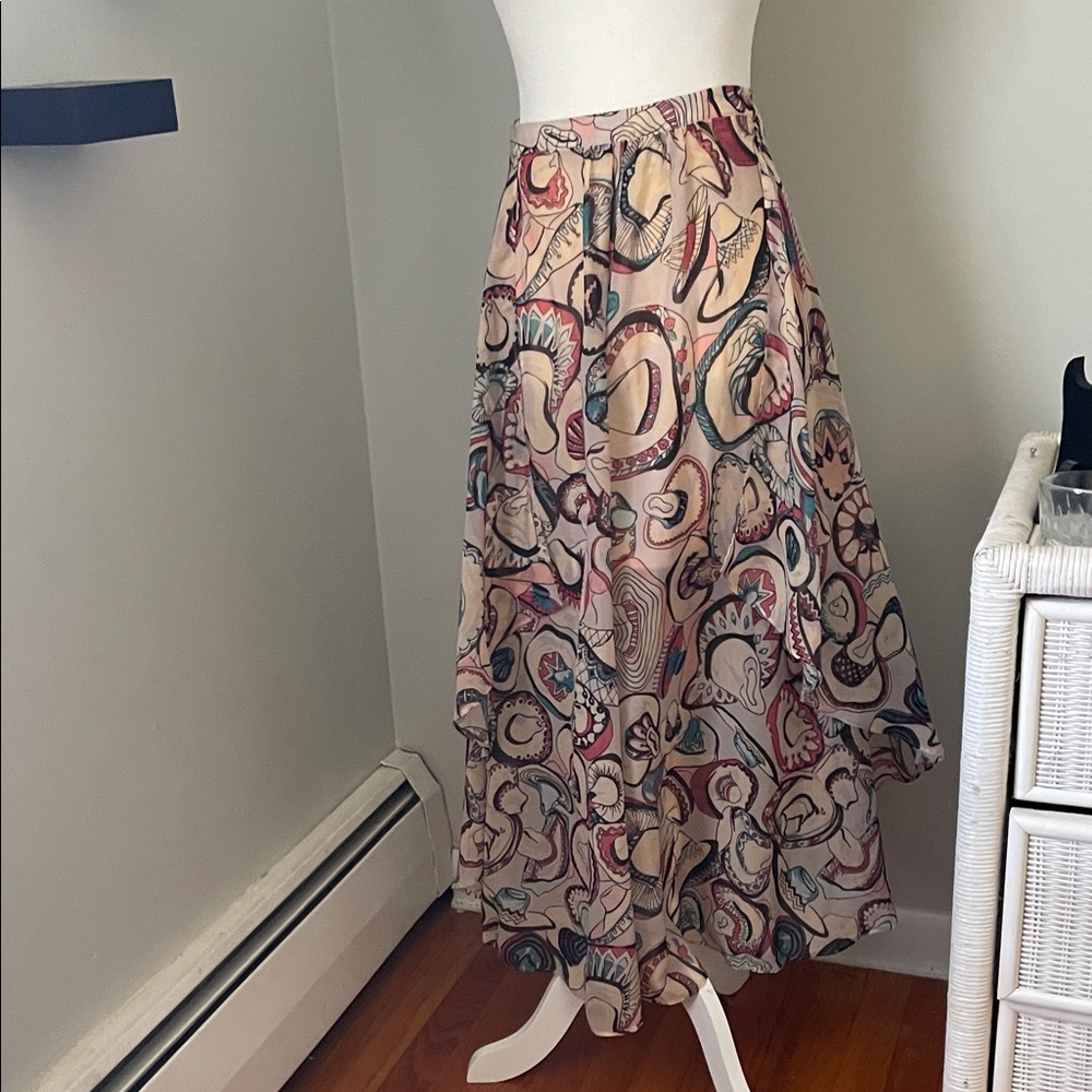 Tasha Polizzi Elegant Paisley Print Skirt,